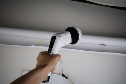 1Pc Electric Spin Scrubber Cordless Rechargeable Telescopic Cleaning Brush 8 Replaceable Heads 2 Speed Adjustable Extension Arm Bathroom Tub Tile Floor